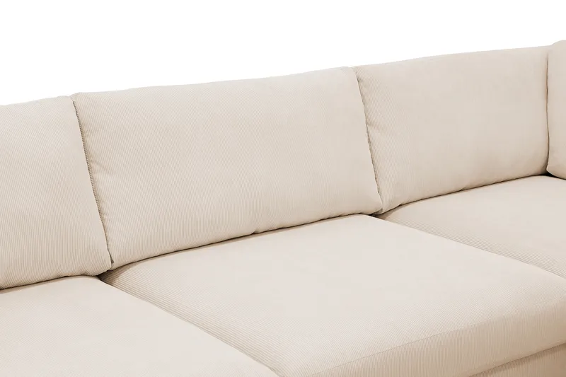 Scandi Dyp 4-seters sofa med sjeselong høyre i Kordfløyel - Beige - Møbler - Sofaer - Sofa med sjeselong