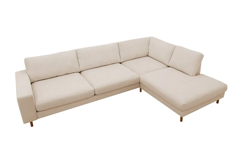 Scandi Dyp 4-seters sofa med sjeselong høyre i Kordfløyel - Beige - Møbler - Sofaer - Sofa med sjeselong
