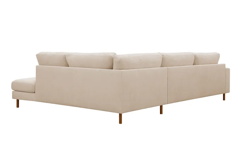 Scandi Dyp 4-seters sofa med sjeselong høyre i Kordfløyel - Beige - Møbler - Sofaer - Sofa med sjeselong