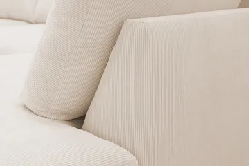 Scandi Dyp 4-seters sofa med sjeselong høyre i Kordfløyel - Beige - Møbler - Sofaer - Sofa med sjeselong