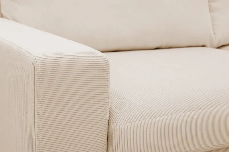 Scandi Dyp 4-seters sofa med sjeselong høyre i Kordfløyel - Beige - Møbler - Sofaer - Sofa med sjeselong