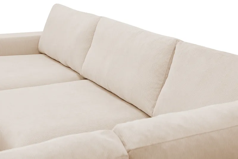 Scandi Dyp 4-seters sofa med sjeselong høyre i Kordfløyel - Beige - Møbler - Sofaer - Sofa med sjeselong