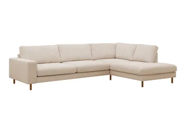 Scandi Dyp 4-seters sofa med sjeselong høyre i Kordfløyel - Beige - Møbler - Sofaer - Sofa med sjeselong