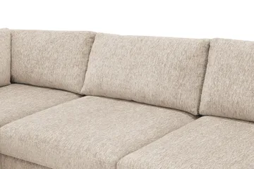Scandi Dyp 4-seters sofa med sjeselong venstre i chenille - Beige - Møbler - Sofaer - Sofa med sjeselong