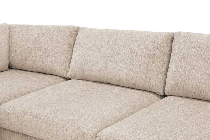Scandi Dyp 4-seters sofa med sjeselong venstre i chenille - Beige - Møbler - Sofaer - Sofa med sjeselong