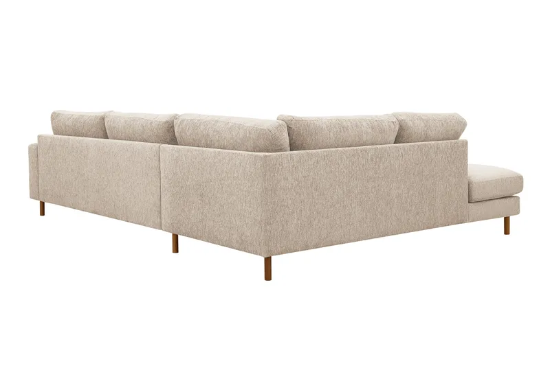 Scandi Dyp 4-seters sofa med sjeselong venstre i chenille - Beige - Møbler - Sofaer - Sofa med sjeselong