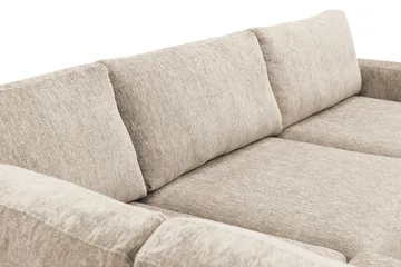 Scandi Dyp 4-seters sofa med sjeselong venstre i chenille - Beige - Møbler - Sofaer - Sofa med sjeselong