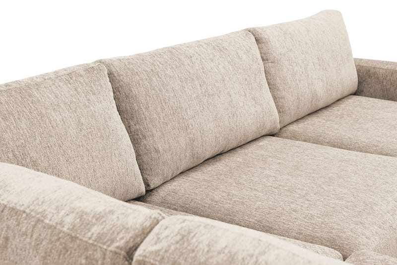 Scandi Dyp 4-seters sofa med sjeselong venstre i chenille - Beige - Møbler - Sofaer - Sofa med sjeselong
