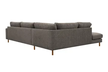 Scandi Dyp 4-seters sofa med sjeselong venstre i chenille - Grå - Møbler - Sofaer - Sofa med sjeselong