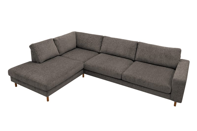 Scandi Dyp 4-seters sofa med sjeselong venstre i chenille - Grå - Møbler - Sofaer - Sofa med sjeselong