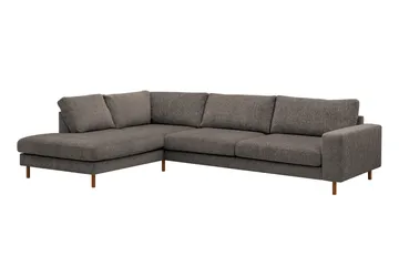 Scandi Dyp 4-seters sofa med sjeselong venstre i chenille - Grå - Møbler - Sofaer - Sofa med sjeselong