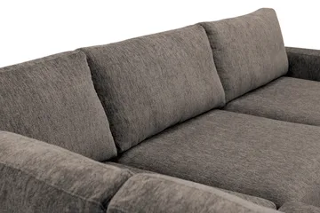Scandi Dyp 4-seters sofa med sjeselong venstre i chenille - Grå - Møbler - Sofaer - Sofa med sjeselong