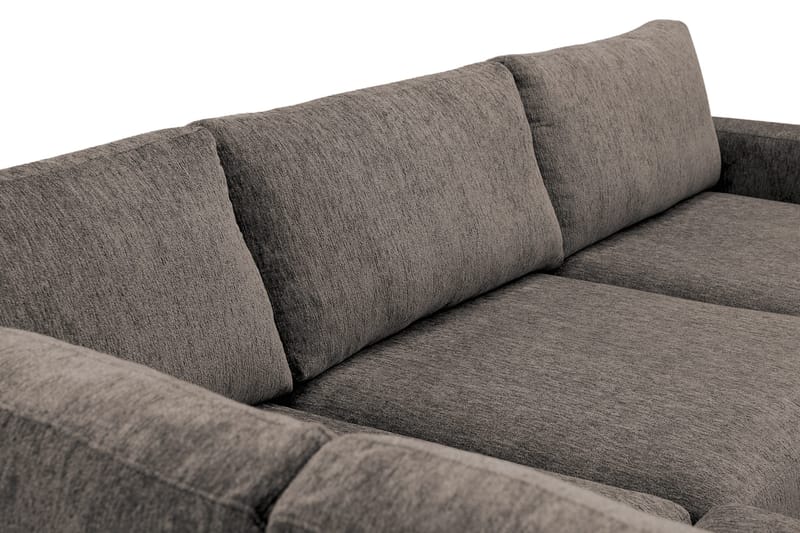 Scandi Dyp 4-seters sofa med sjeselong venstre i chenille - Grå - Møbler - Sofaer - Sofa med sjeselong