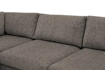 Scandi Dyp 4-seters sofa med sjeselong venstre i chenille - Grå - Møbler - Sofaer - Sofa med sjeselong