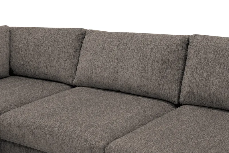 Scandi Dyp 4-seters sofa med sjeselong venstre i chenille - Grå - Møbler - Sofaer - Sofa med sjeselong