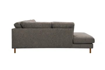 Scandi Dyp 4-seters sofa med sjeselong venstre i chenille - Grå - Møbler - Sofaer - Sofa med sjeselong