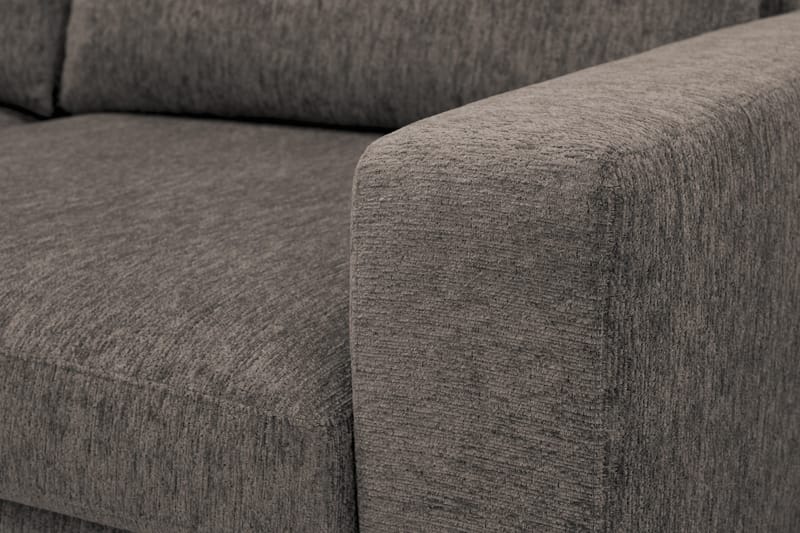 Scandi Dyp 4-seters sofa med sjeselong venstre i chenille - Grå - Møbler - Sofaer - Sofa med sjeselong