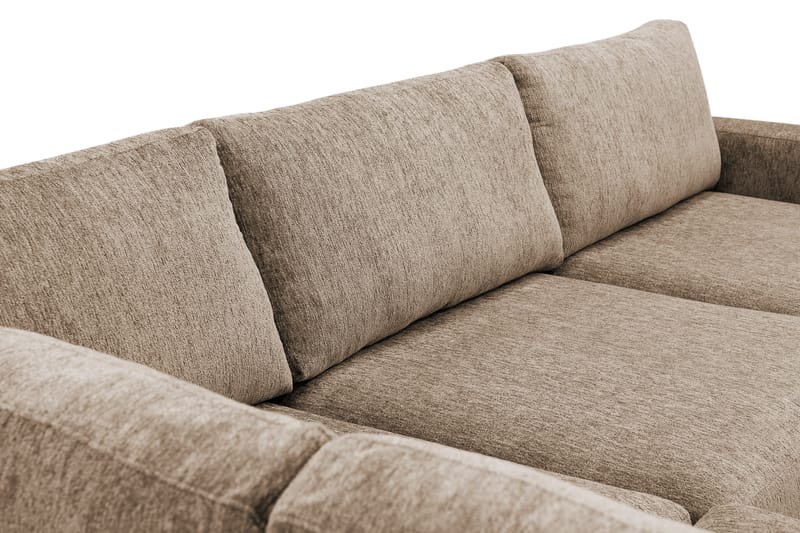 Scandi Dyp 4-seters sofa med sjeselong venstre i chenille - Mørk beige - Møbler - Sofaer - Sofa med sjeselong