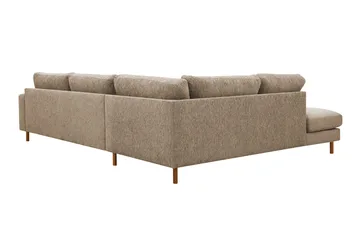 Scandi Dyp 4-seters sofa med sjeselong venstre i chenille - Mørk beige - Møbler - Sofaer - Sofa med sjeselong