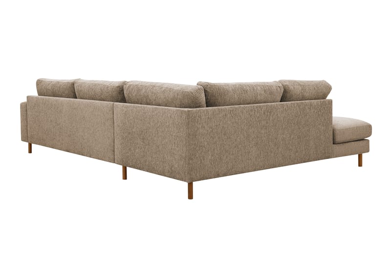 Scandi Dyp 4-seters sofa med sjeselong venstre i chenille - Mørk beige - Møbler - Sofaer - Sofa med sjeselong