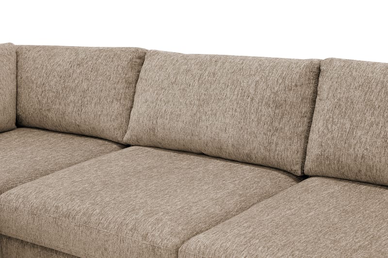 Scandi Dyp 4-seters sofa med sjeselong venstre i chenille - Mørk beige - Møbler - Sofaer - Sofa med sjeselong