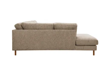 Scandi Dyp 4-seters sofa med sjeselong venstre i chenille - Mørk beige - Møbler - Sofaer - Sofa med sjeselong