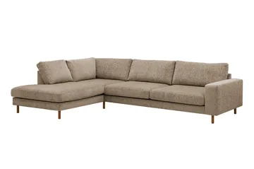Scandi Dyp 4-seters sofa med sjeselong venstre i chenille - Mørk beige - Møbler - Sofaer - Sofa med sjeselong