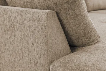 Scandi Dyp 4-seters sofa med sjeselong venstre i chenille - Mørk beige - Møbler - Sofaer - Sofa med sjeselong