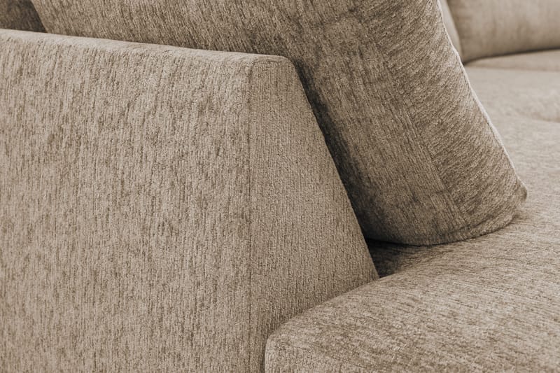 Scandi Dyp 4-seters sofa med sjeselong venstre i chenille - Mørk beige - Møbler - Sofaer - Sofa med sjeselong