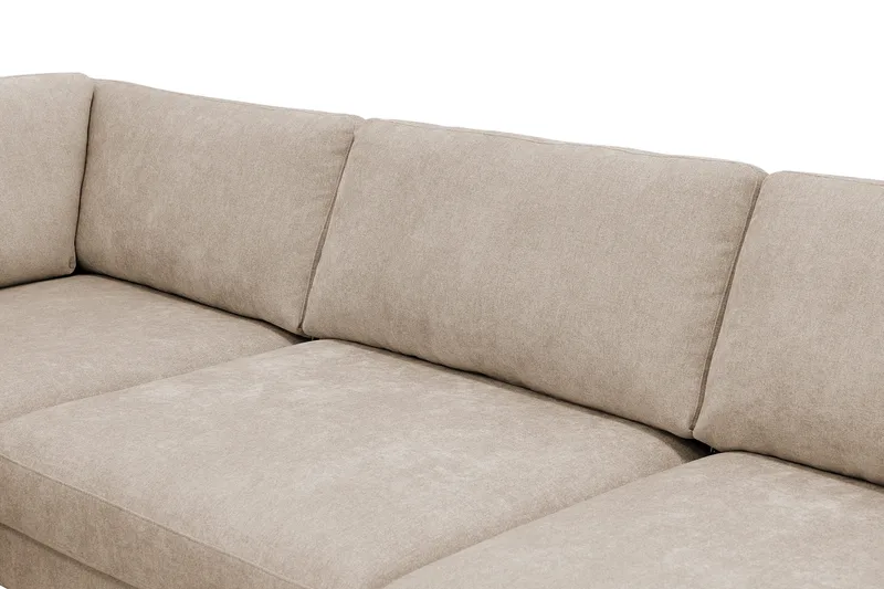 Scandi Dyp 4-seters sofa med sjeselong venstre i stoff - Beige - Møbler - Sofaer - Sofa med sjeselong