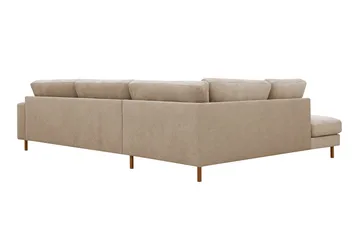 Scandi Dyp 4-seters sofa med sjeselong venstre i stoff - Beige - Møbler - Sofaer - Sofa med sjeselong