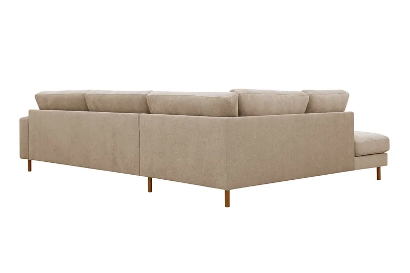 Scandi Dyp 4-seters sofa med sjeselong venstre i stoff - Beige - Møbler - Sofaer - Sofa med sjeselong