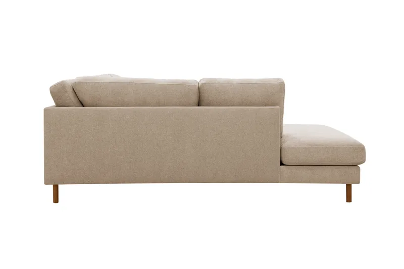 Scandi Dyp 4-seters sofa med sjeselong venstre i stoff - Beige - Møbler - Sofaer - Sofa med sjeselong