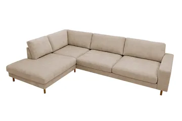 Scandi Dyp 4-seters sofa med sjeselong venstre i stoff - Beige - Møbler - Sofaer - Sofa med sjeselong