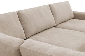 Scandi Dyp 4-seters sofa med sjeselong venstre i stoff - Beige - Møbler - Sofaer - Sofa med sjeselong
