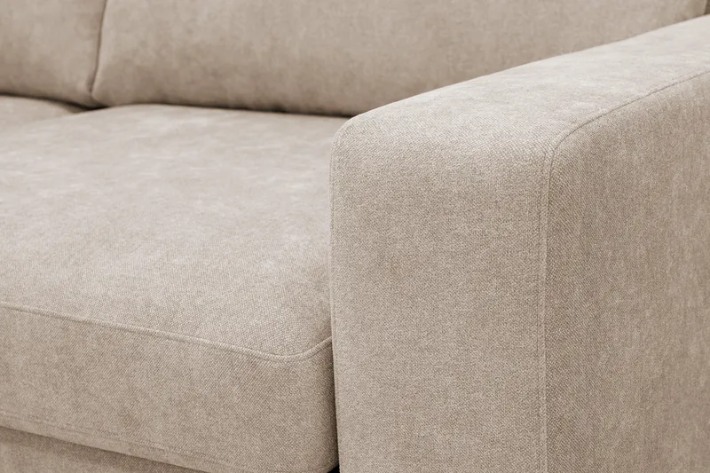 Scandi Dyp 4-seters sofa med sjeselong venstre i stoff - Beige - Møbler - Sofaer - Sofa med sjeselong