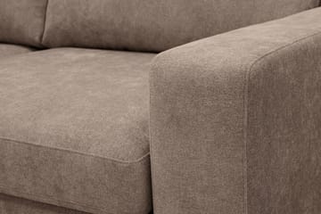 Scandi dyp 4-seters sofa med sjeselong på venstre side i stoff - Mørkebrun - Møbler - Sofaer - Sofa med sjeselong