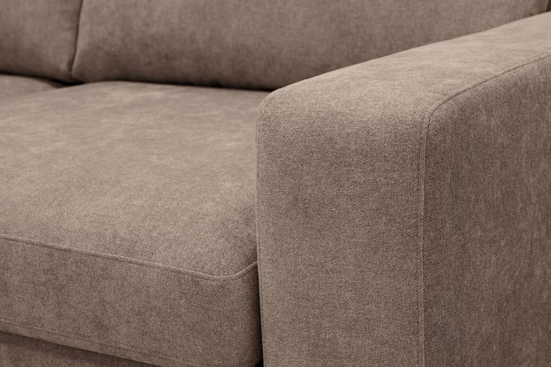 Scandi dyp 4-seters sofa med sjeselong på venstre side i stoff - Mørkebrun - Møbler - Sofaer - Sofa med sjeselong