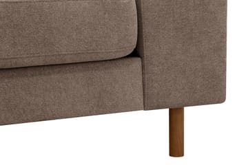 Scandi dyp 4-seters sofa med sjeselong på venstre side i stoff - Mørkebrun - Møbler - Sofaer - Sofa med sjeselong
