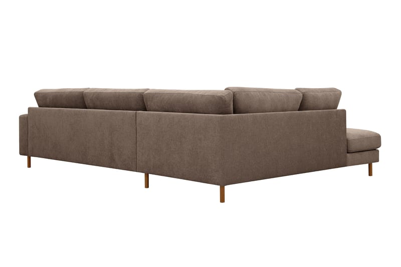 Scandi dyp 4-seters sofa med sjeselong på venstre side i stoff - Mørkebrun - Møbler - Sofaer - Sofa med sjeselong
