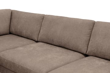 Scandi dyp 4-seters sofa med sjeselong på venstre side i stoff - Mørkebrun - Møbler - Sofaer - Sofa med sjeselong