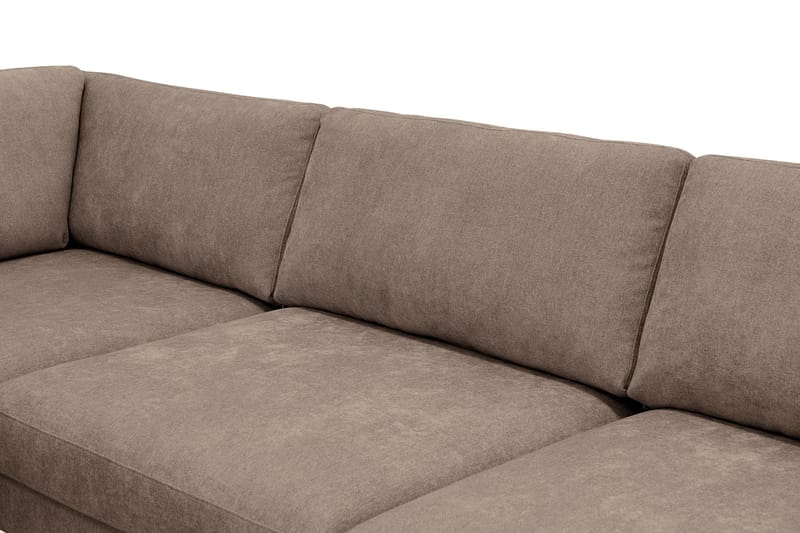 Scandi dyp 4-seters sofa med sjeselong på venstre side i stoff - Mørkebrun - Møbler - Sofaer - Sofa med sjeselong