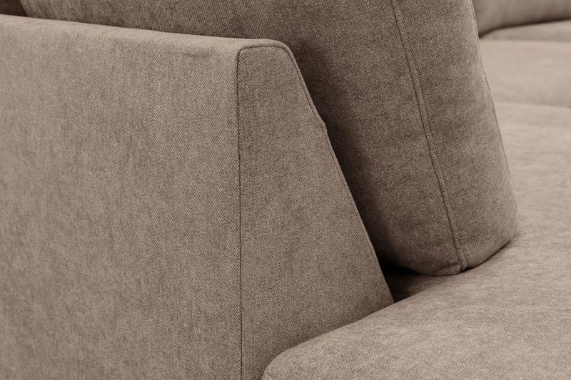 Scandi dyp 4-seters sofa med sjeselong på venstre side i stoff - Mørkebrun - Møbler - Sofaer - Sofa med sjeselong