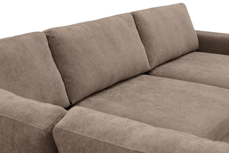 Scandi dyp 4-seters sofa med sjeselong på venstre side i stoff - Mørkebrun - Møbler - Sofaer - Sofa med sjeselong