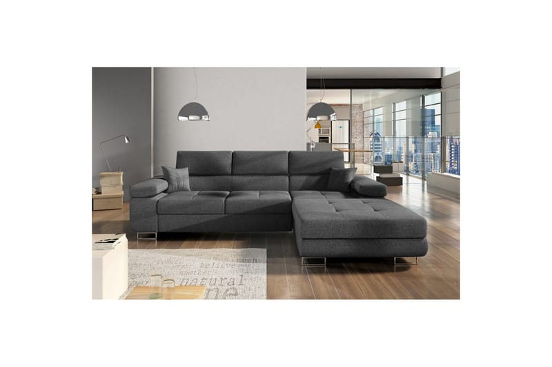 Seksjon Eltap Armando 289x85x203 cm - Inari 96, Mørk Grå, Høyre - Møbler - Sofaer - Sofa med sjeselong