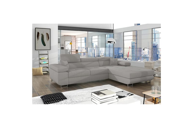 Seksjon Eltap Armando 289x85x203 cm - Jarell 03, Lys Grå, Høyre - Møbler - Sofaer - Sofa med sjeselong