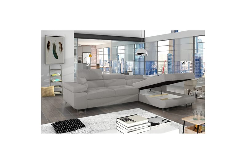 Seksjon Eltap Armando 289x85x203 cm - Jarell 03, Lys Grå, Høyre - Møbler - Sofaer - Sofa med sjeselong
