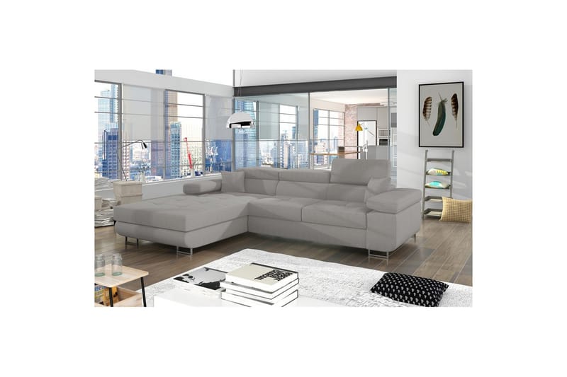 Seksjon Eltap Armando 289x85x203 cm - Jarell 03, Lys Grå, Venstre - Møbler - Sofaer - Sofa med sjeselong