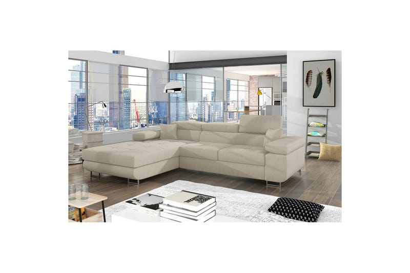 Seksjon Eltap Armando 289x85x203 cm - Jarell 18, Lys Beige, Venstre - Møbler - Sofaer - Sofa med sjeselong