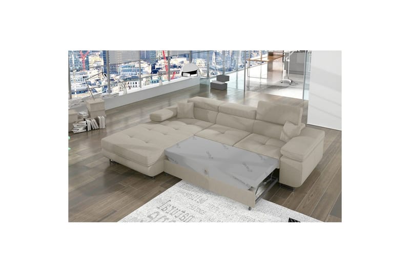 Seksjon Eltap Armando 289x85x203 cm - Jarell 18, Lys Beige, Venstre - Møbler - Sofaer - Sofa med sjeselong